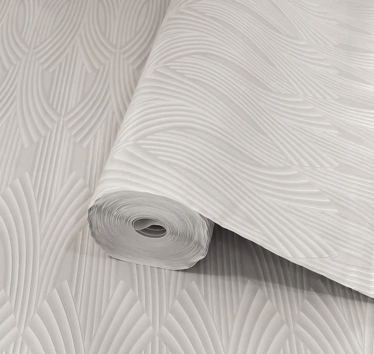 White Embossed Wallpaper – Glittering Serenity (24102-1)